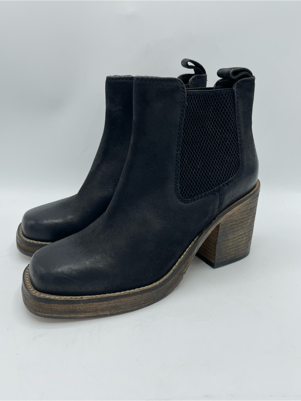 Diba True Black Chunky Heel Chelsea Ankle Boots